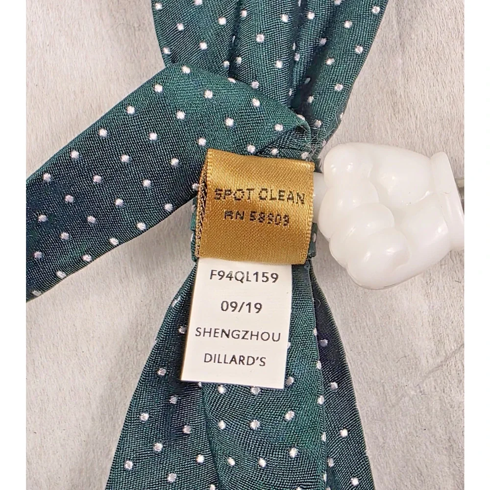 Dillard's Boys Silk Bow Tie Hunter Green Polka Dot Adjustable Formal Wedding